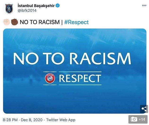 伊斯坦布尔巴沙塞哈希尔遭遇第四官员种族歧视